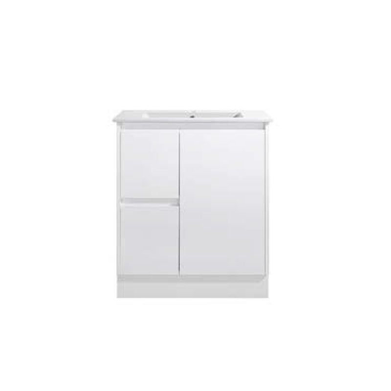 Moddoo Series Left Hand Drawer Gloss White Overall 730x455x855mm Vanity Set With Stone Top & Ceramic Undermount Basin