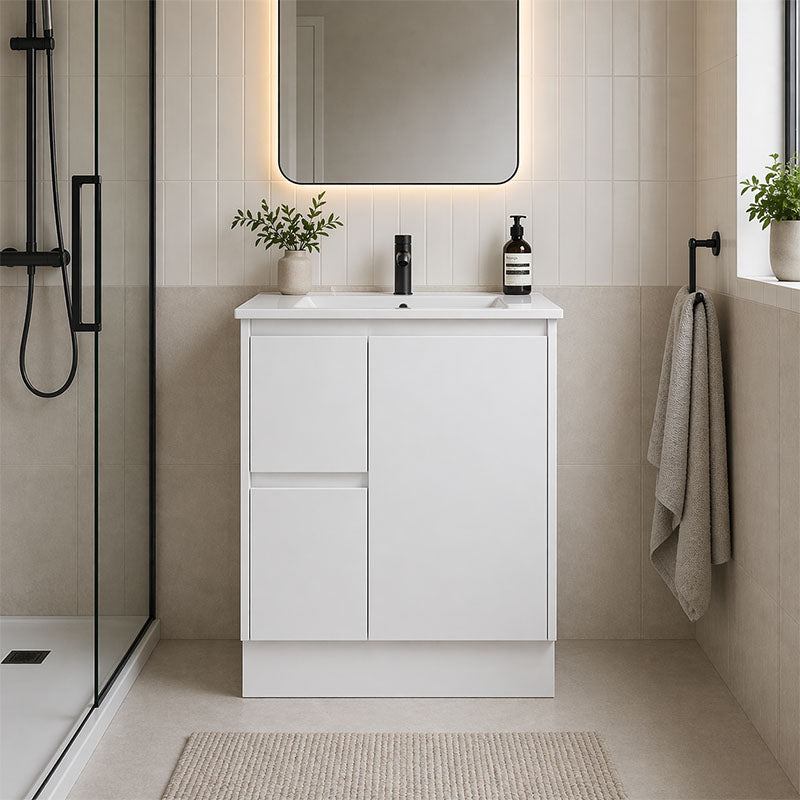 Sierra Series Left Hand Drawer Freestanding Gloss White Overall 730x355x855mm CABINET ONLY