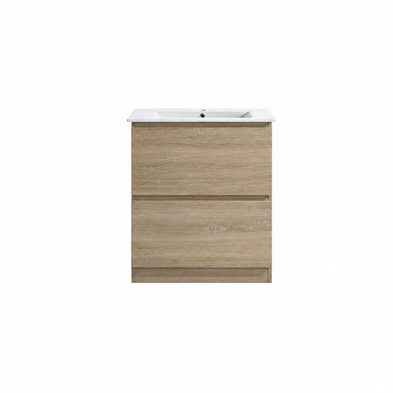 Moddra Series Natural Timber Overall 730x450x855mm Vanity Set With Stone Top & Ceramic Undermount Basin