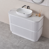 Hudson Series Matt White 1180x455x855mm Vanity with Flat Stone Bench Top Only