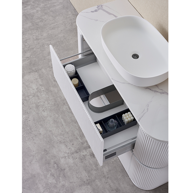 Hudson Series Matt White 1180x455x855mm Vanity with Flat Stone Bench Top Only