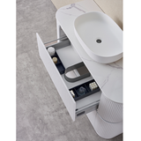 Hudson Series Matt White 1180x455x855mm Vanity with Flat Stone Bench Top Only