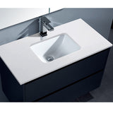 Moddra(Hung) Series Matt Black Overall 880x455x540mm Vanity Set With Stone Top & Ceramic Undermount Basin
