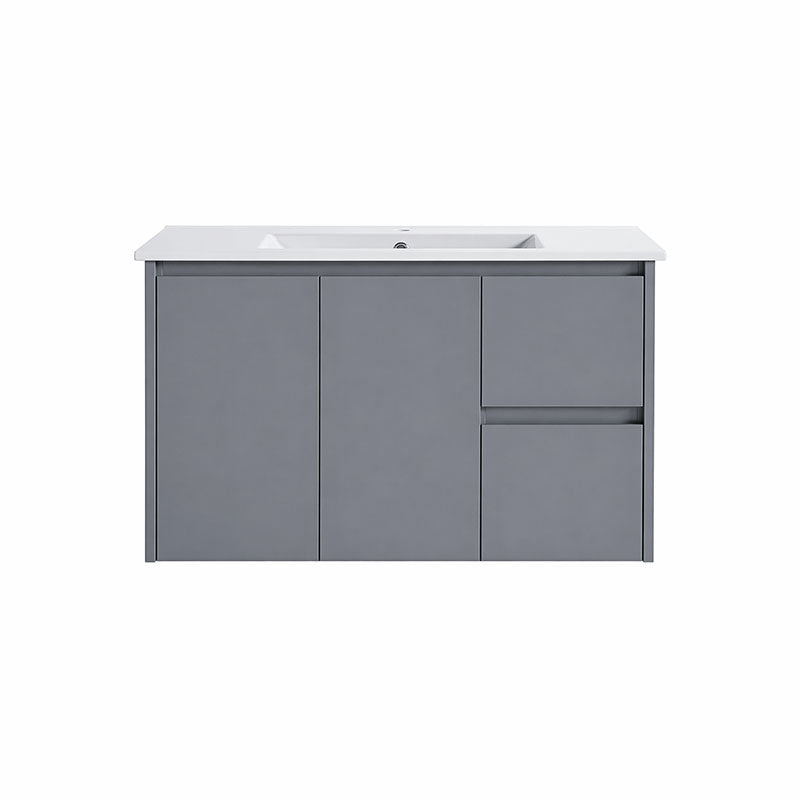 Sierra(Hung) Series Wall Hung Right Hand Drawer Matt Grey Overall 880X355X520mm CABINET ONLY
