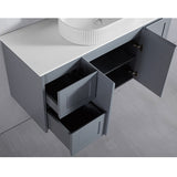 Vintage (Hung) Series Single Bowl Left Hand Drawer Matt Grey Overall 900mm Vanity Set With Ceramic Slimline Top