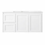 Vintage (Hung) Series Single Bowl Left Hand Drawer Matt White Overall 900mm Vanity Set With Flat Stone Bench Top