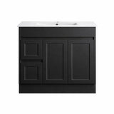 Vintage Series Left Hand Drawer Matt Black Overall 880x455x855mm Vanity with Stone Top & Ceramic Undermount Basin