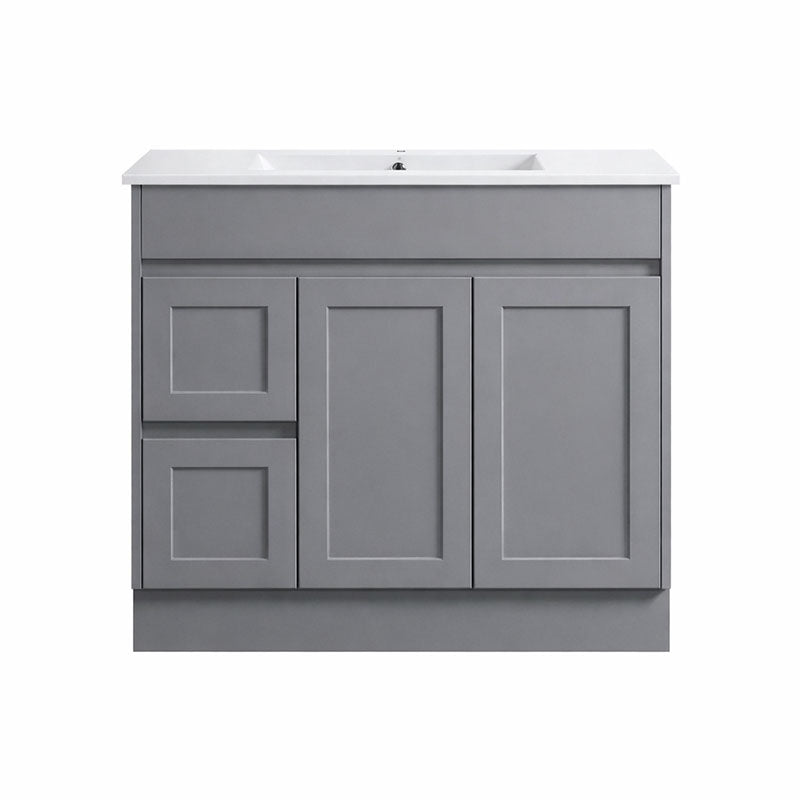 Vintage Series Left Hand Drawer Matt Grey Overall 880x455x855mm Vanity with Stone Top & Ceramic Undermount Basin