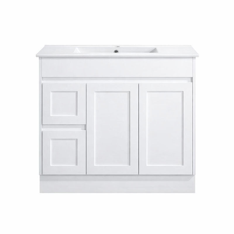 Vintage Series Left Hand Drawer Gloss White Overall 880x455x855mm Vanity with Stone Top & Ceramic Undermount Basin