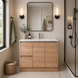 Sierra Series Left Hand Drawer Freestanding Natural Timber Overall 880x355x855mm CABINET ONLY