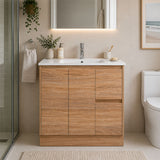 Sierra Series Right Hand Drawer Freestanding Natural Timber Overall 880x355x855mm CABINET ONLY