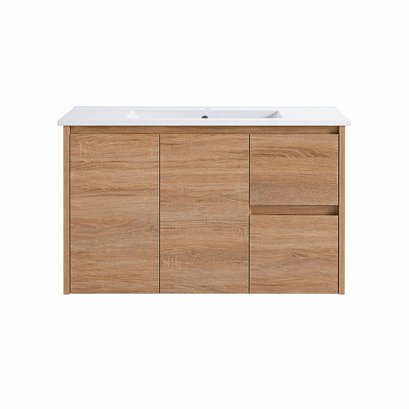 Sierra Series Wall Hung Right Hand Drawer Natural Timber 880x355x520mm CABINET ONLY