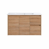 Sierra Series Wall Hung Right Hand Drawer Natural Timber 880x355x520mm CABINET ONLY