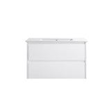 Moddra(Hung) Series Matt White Overall 880x455x540mm Vanity Set With Flat Stone Bench Top