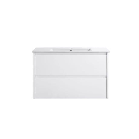 Moddra(Hung) Series Matt White Overall 880x455x540mm Vanity Set With Stone Top & Ceramic Undermount Basin