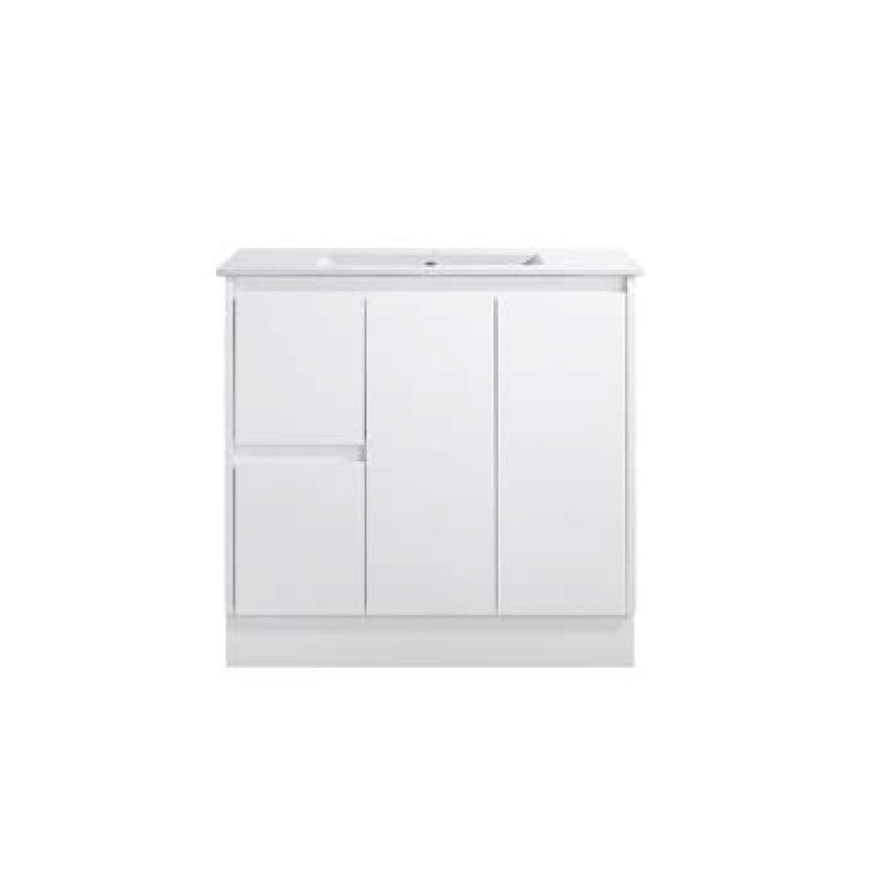 Moddoo Series Left Hand Drawer Matt White Overall 880x455x855mm Vanity Set With Flat Stone Bench Top