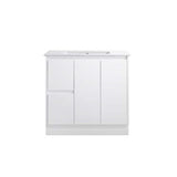 Moddoo Series Left Hand Drawer Matt White Overall 880x455x855mm Vanity Set With Flat Stone Bench Top