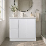 Moddoo Series Left Hand Drawer Matt White Overall 880x455x855mm Vanity Set With Flat Stone Bench Top