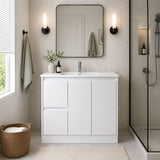 Sierra Series Left Hand Drawer Freestanding Gloss White Overall 880x355x855mm CABINET ONLY