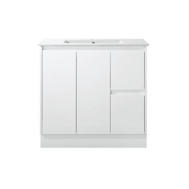 Moddoo Series Right Hand Drawer Matt White Overall 880x455x855mm Vanity Set With Ceramic Slimline Top (UV31)