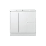 Moddoo Series Right Hand Drawer Matt White Overall 880x455x855mm Vanity Set With Ceramic Slimline Top (UV31)