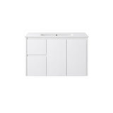 Sierra Series Wall Hung Left Hand Drawer Gloss White 880x355x520mm CABINET ONLY