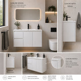 Sierra Series Wall Hung Left Hand Drawer Gloss White 880x355x520mm CABINET ONLY