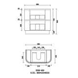 Hudson Series Rosewood 880x455x855mm Vanity with Stone Top & Ceramic Undermount Basin