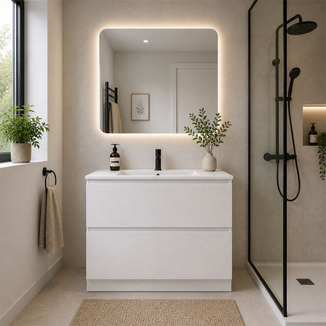 Moddra Series Gloss White Overall 880x450x855mm CABINET ONLY