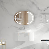 Carysil Mystic Oval LED Shaving Cabinet Matte White 900x600mm