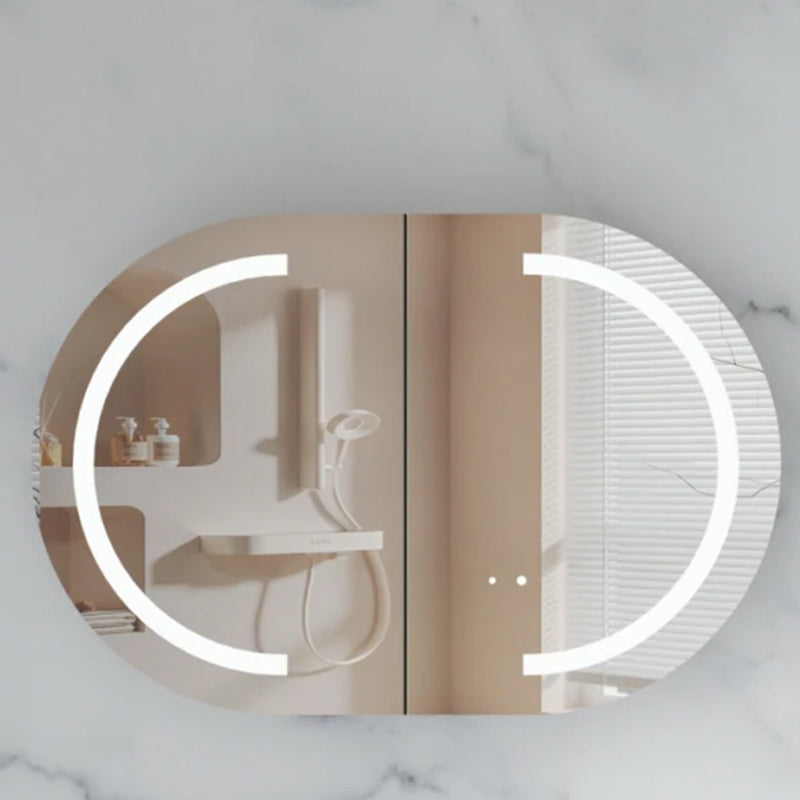 Carysil Mystic Oval LED Shaving Cabinet Matte White 900x600mm