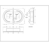 Carysil Mystic Oval LED Shaving Cabinet Matte White 900x600mm