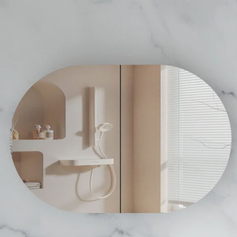 Carysil Mystic Oval Shaving Cabinet Matte White 900x600mm