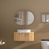 Carysil Mystic Oval Shaving Cabinet Walnut 900x600mm