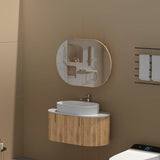 Carysil Mystic Oval Shaving Cabinet Walnut 900x600mm