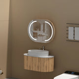 Carysil Mystic Oval LED Shaving Cabinet Walnut 900x600mm