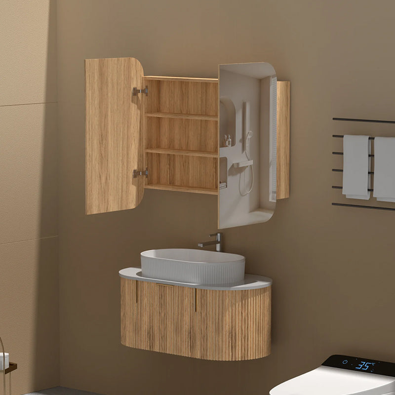 Carysil Grand Shaving Cabinet Walnut 900x800mm