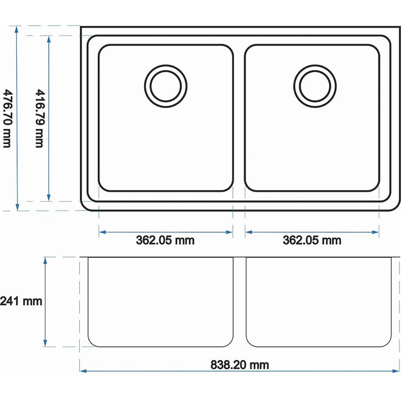 Granite Butler Sink Single Bowl Farmhouse Kitchen Laundry Sink Apron Front Black 865x540x229mm