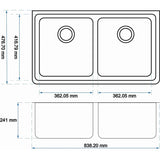 Granite Butler Sink Single Bowl Farmhouse Kitchen Laundry Sink Apron Front Black 865x540x229mm