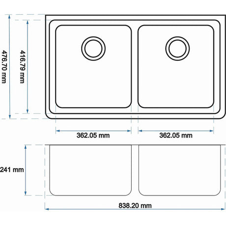 Granite Butler Sink Single Bowl Farmhouse Kitchen Laundry Sink Apron Front Black 865x540x229mm