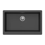 Granite Butler Sink Single Bowl Farmhouse Kitchen Laundry Sink Apron Front Black 865x540x229mm