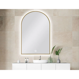 Arched Shape Framed Carysil LED Mirror Gold 600x900mm