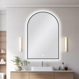 Arched Shape Framed Carysil LED Mirror Gun Metal 600x900mm