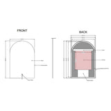Arched Shape Frame-less Back-Lit Carysil LED Mirror 600x900mm