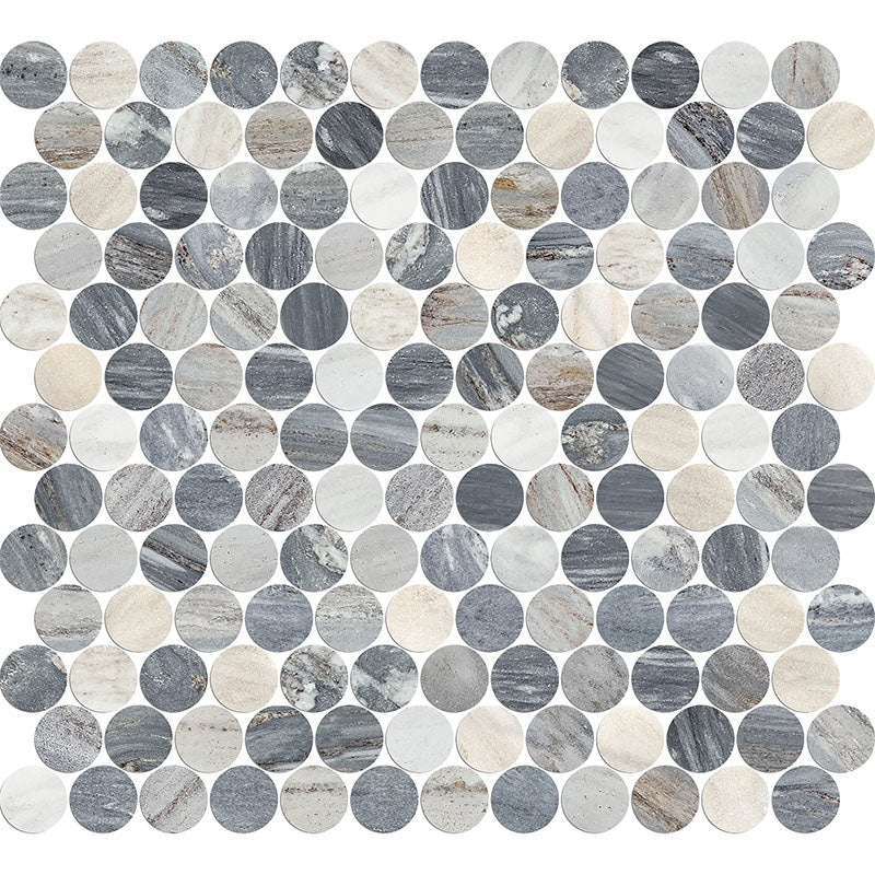 ARTEMIS BLUE SANDSTONE PENNY ROUND HONED 23X23