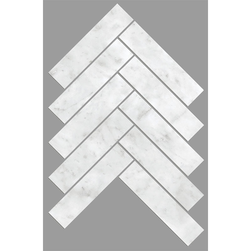 ARTEMIS CARRARA WHITE HERRINGBONE HONED 35X150