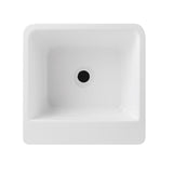 Free standing Basin With Overflow Square Gloss White 390x390x840mm