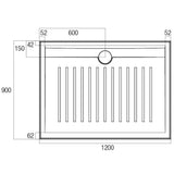 Access Polymarble Base 1200x900 Rear Outlet Shower Base