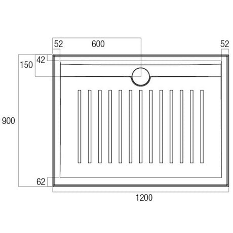 Access Polymarble Base 1200x900 Rear Outlet Shower Base