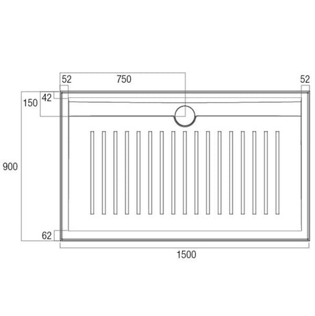 Access Polymarble Base 1500x900 Rear Outlet Shower Base